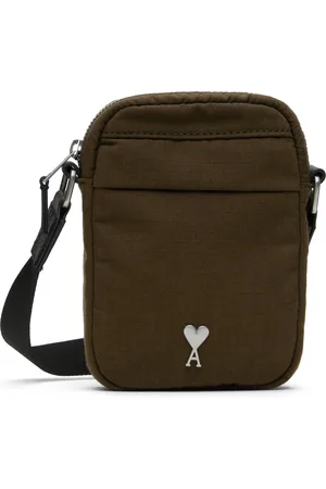 Ami Khaki Canvas Small Ami de Coeur Crossbody Bag
