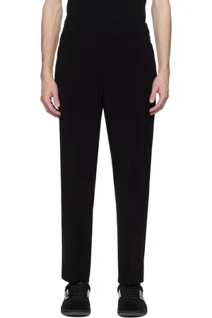 Balmain Black Crêpe Straight-Leg Trousers