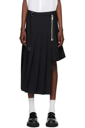 SACAI Black Suiting Midi Skirt