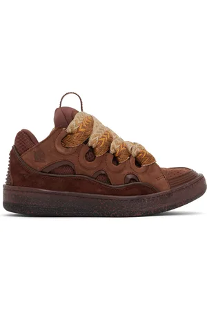 Lanvin Brown Leather Curb Sneakers