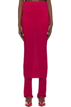 Alaïa Pink Fluid Maxi Skirt