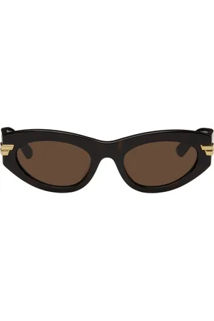 Bottega Veneta Tortoiseshell Oval Acetate Sunglasses