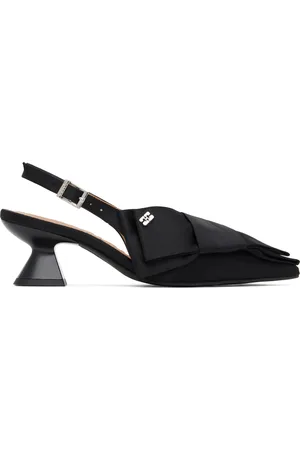 Ganni Black Bow Kitten Heels