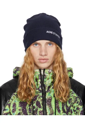 Acne Studios Navy Wool-Blend Beanie
