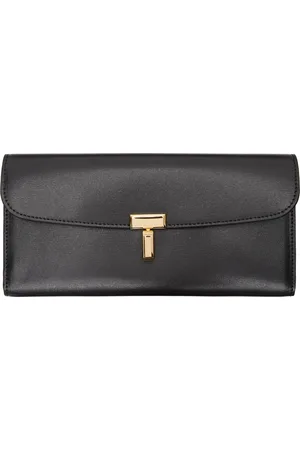 Totême Black T-Lock Leather Wallet