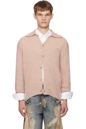 Acne Studios Pink Wool Polo Cardigan
