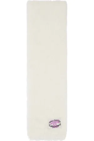 Acne Studios White Narrow Fluffy Scarf