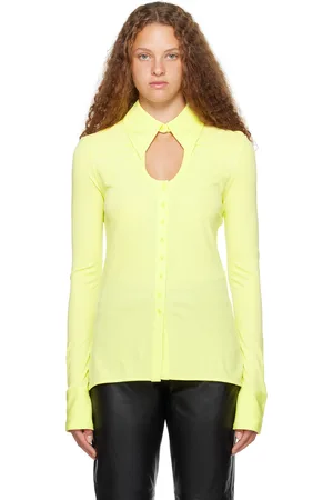 Proenza Schouler Yellow White Label Keyhole Shirt
