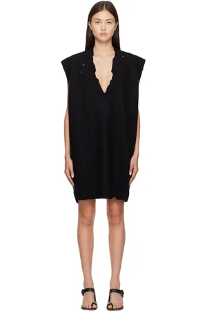 Maison Margiela Black V-Neck Minidress