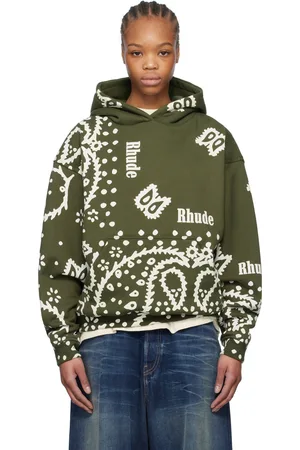 Rhude Khaki Bandana Print Hoodie
