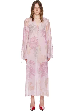 Acne Studios Pink Printed Maxi Dress