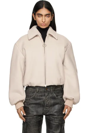 Acne Studios Gray Logo Plaque Bomber Jacket