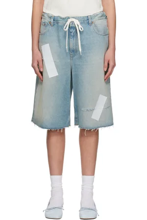 Maison Margiela Blue Taped Denim Shorts