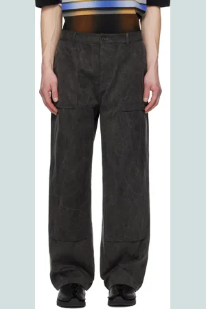 JUUN.J Gray Washed Cotton Work Trousers