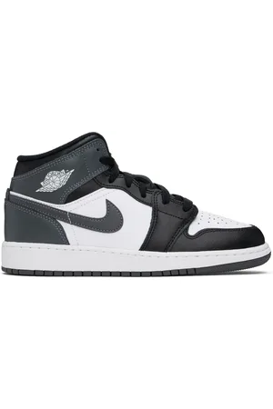 Nike Big Kids Black & Gray Air Jordan 1 Mid Sneakers