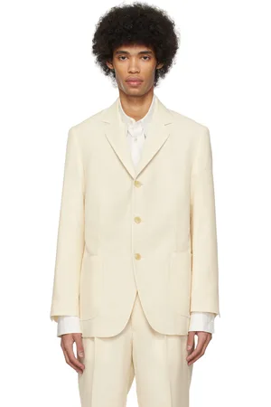 Auralee Off-White Single-Breasted Blazer