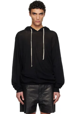 Rick Owens Black Hollywood Unstable Cotton Hoodie