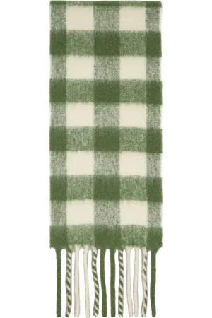 Holzweiler Green & White Aster Check Scarf