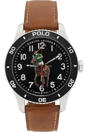 Ralph Lauren Silver & Brown Polo Player Watch