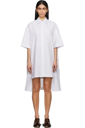 J.W.Anderson White Stepped Hem Shirt Midi Dress