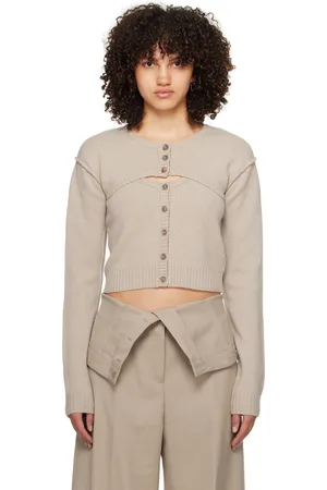 Acne Studios Beige Button-Up Tank Top & Cardigan Set