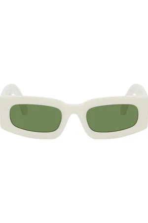 OFF-WHITE White & Green Cary Sunglasses