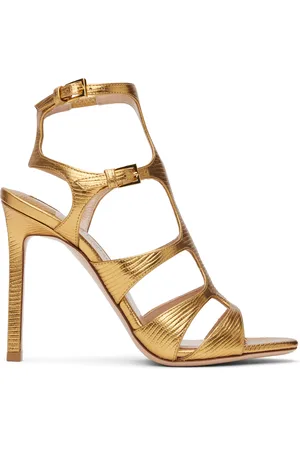 Tom Ford Gold Lizard Paradis Heeled Sandals
