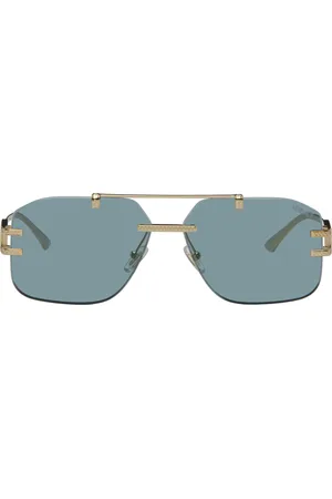 VERSACE Gold Damier Plaque Sunglasses