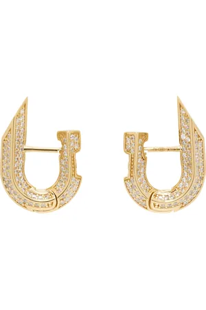 Burberry Gold Hollow Spike Pavé Earrings