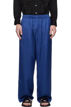 BODE Blue Satin Track Pants