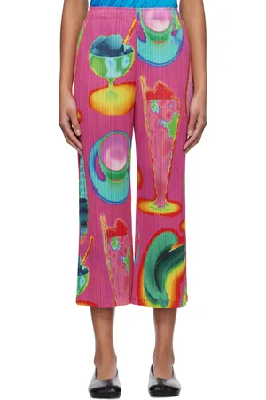PLEATS PLEASE ISSEY MIYAKE Pink Thermal Foods Trousers