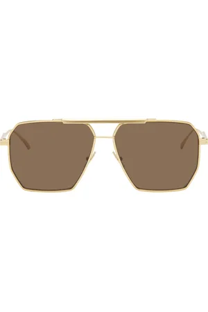 Bottega Veneta Gold Classic Aviator Sunglasses