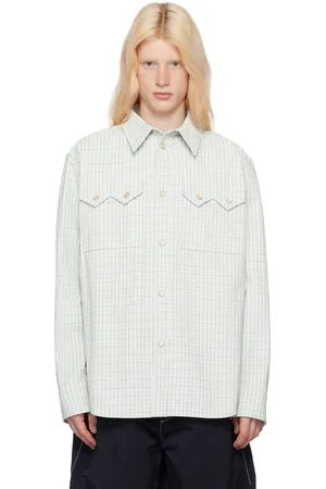 Bottega Veneta Off-White & Green Printed Shirt