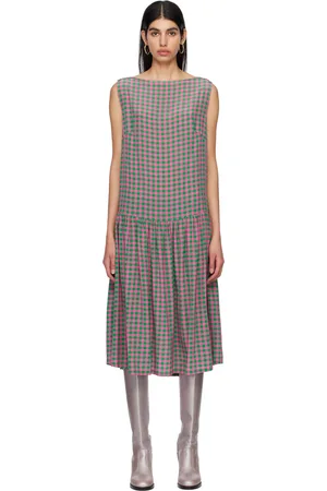 Caro Editions SSENSE Exclusive Pink & Green Heather Midi Dress