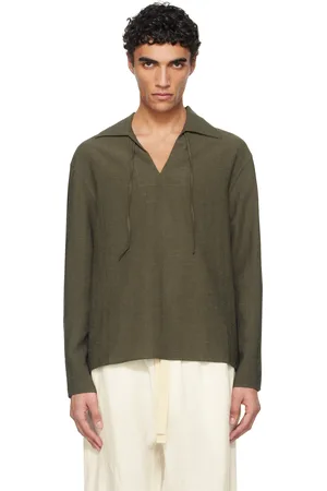 COMMAS Khaki Tie Collar Resort Shirt