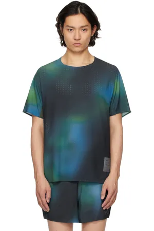 Y-3 Green Allover Print Running Short Sleeve T-shirt