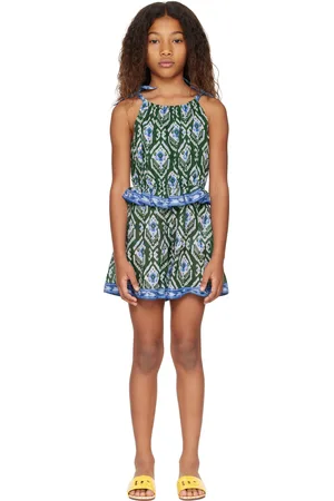 ZIMMERMANN Kids Blue & Green Wylie Frill Halter Jumpsuit