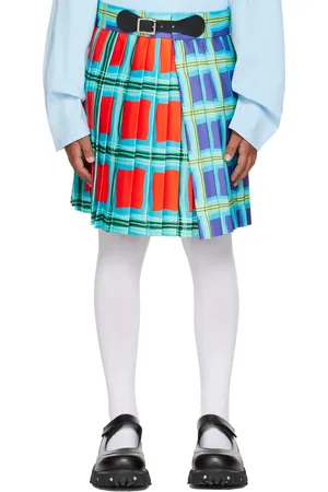 Charles Jeffrey Loverboy Kids Multicolor Check Skirt