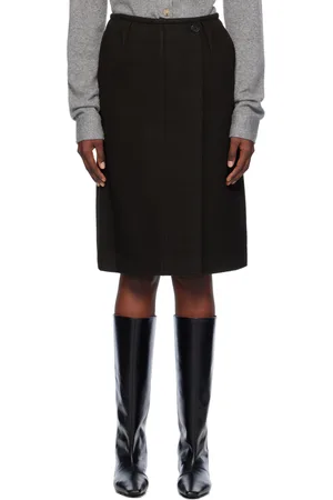 UMBER POSTPAST Brown Wool Felted Midi Skirt