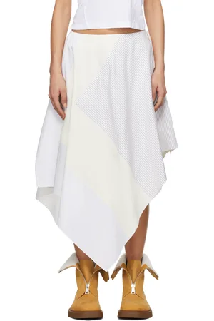 J.W.Anderson Off-White Asymmetric Patchwork Midi Skirt