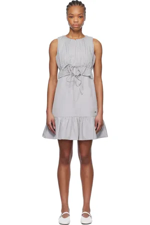 Kijun Gray Sheer Layered Minidress