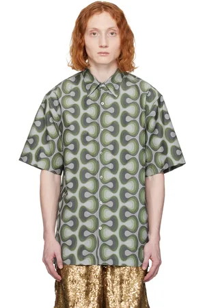DRIES VAN NOTEN Green Printed Shirt
