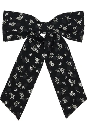 Anna Sui Black Ditsy Dot Chiffon Bow Hair Clip