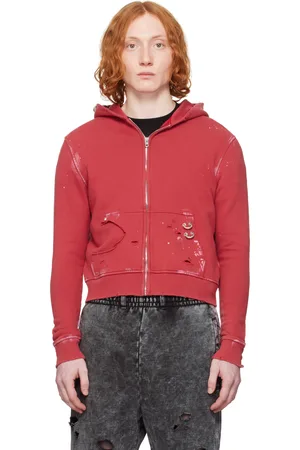 We11 Done Pierced Zip-Up Hoodie