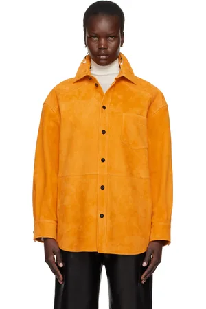 Bottega Veneta Orange Suede Leather shirt