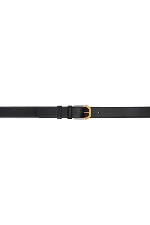 The Row Black Art Deco Box Calf Leather Belt