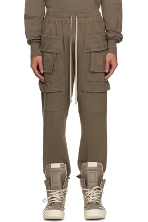 Rick Owens Gray Hollywood Creatch Drawstring Cargo Pants