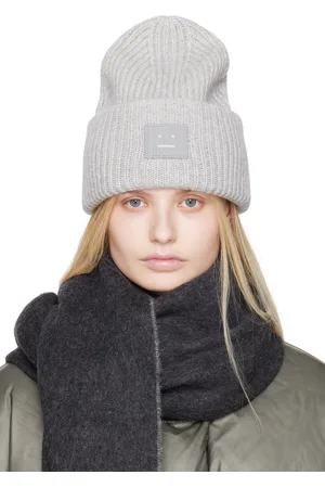 Acne Studios Gray Large Face Logo Beanie