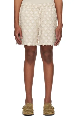 LE 17 SEPTEMBRE Beige Argyle Jacquard Shorts