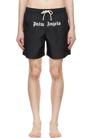 Palm Angels Black Classic Logo Swim Shorts